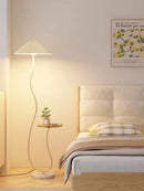 Axyaa Cream Floor Lamp with Shelf - Minimalist Design for Living Room & Bedroom