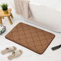 Axyaa Diamond Embossed Memory Foam Bath Mat - Grey - Various Sizes