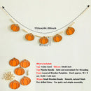 Axyaa Halloween Pumpkin Garland Banner with Black Bows & Wooden Shapes