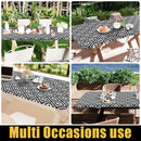 Axyaa Waterproof Flannel-Backed Vinyl Picnic Table Cloth for Indoor and Outdoor Dining