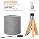 Nordic Country Style Wooden Tripod Fabric Floor Lamp by Axyaa - Warm Home Lighting