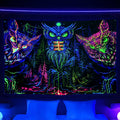 Axyaa Neon Anime Punk Wall Hanging - Vibrant Fluorescent Tapestry for Home Decor