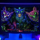 Axyaa Neon Anime Punk Wall Hanging - Vibrant Fluorescent Tapestry for Home Decor