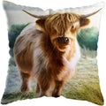 Axyaa Nordic Yak Oxen Highland Cow Cushion Cover for Home Hotel Sofa Bed