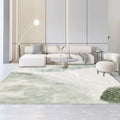 Axyaa Nordic Green Plush Area Rug | Soft Fluffy Lounge Carpet for Bedroom & Living Room