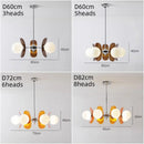 Axyaa Glass Ball Pendant Light in Dark Brown Orange