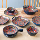 Axyaa Ceramic Vintage Hand-painted Plate Set