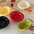 Axyaa Wave Shaped Salad Bowl Saucer, Cream Color, Dishwasher Safe