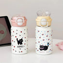 Axyaa Kawaii Cat Bow-tie 500ml Thermos Water Bottle - Stainless Steel Tumbler