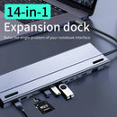 Axyaa 14-in-1 USB C Hub with HDMI VGA RJ45 USB3.0 SD TF PD Audio Dock