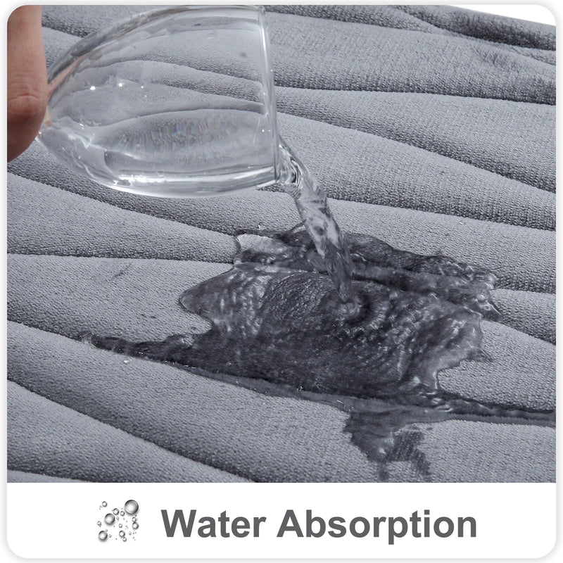 Axyaa Memory Foam Bathroom Rug Set: Non-Slip, Absorbent, Soft U-Shaped and Rectangle Mats