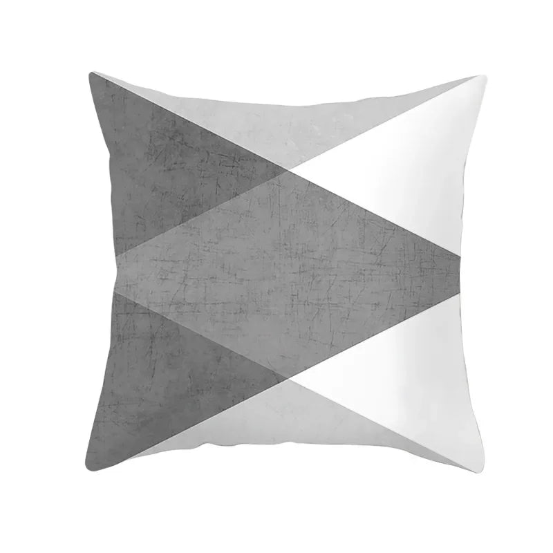 Axyaa Black & White Plaid Wave Stripe Checkerboard Print Throw Pillow Case