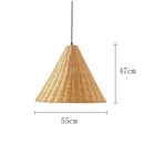 Axyaa Beige Rattan Pendant Light - Handmade Straw Hat Chandelier