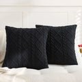 Axyaa Knitted Pillow Cover in Ivory White Red Blue Black Soft Diamond Plaid
