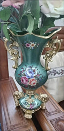 Axyaa European Resin Vase with Dried Flowers for Home Decor