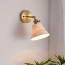 Axyaa Elk Ceramic Lampshade LED Wall Sconce, Nordic Modern Lighting for Bedroom, Bathroom