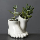 Axyaa Creative Feet Shape Ceramic Vase Home Office Decor Craft