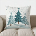 Axyaa Snowy Winter Trees Star Pillow Cover