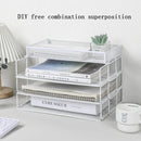 Axyaa Mesh Collection Black 4-Tier Desktop Document Tray Organizer