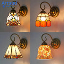 Axyaa Mediterranean Sea Stained Glass Sconces for Bedroom, Bathroom, and Aisle