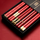 Axyaa Aluminum Alloy Chopsticks Set - 5 Pairs Reusable Sushi Sticks Korean Tableware