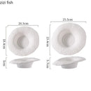 Axyaa White Ceramic Bowl Set - Restaurant Tableware Salad Pasta Sashimi Soup Bowls