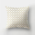 Axyaa Golden Letter Geometric Pillow Case - Elegant Home Decor Choice