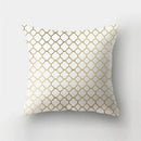 Axyaa Golden Letter Geometric Pillow Case - Elegant Home Decor Choice