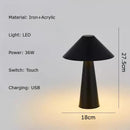 Axyaa Golden Mushroom LED Touch Desk Lamp with Dimmable Warm Light & USB Charging