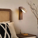 Axyaa Rotatable Wooden Bedroom Wall Lamp - Japanese Wabi Sabi Style