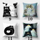 Watercolor Cat Pillowcase by Axyaa - 45cmX45cm Square Sofa Pillow - Loving Cat Design