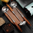 Axyaa Stainless Steel Wooden Handle Soup Spoon Colander Skimmer - Kitchen Tableware