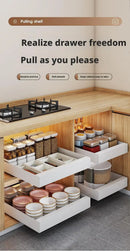 Axyaa Under Sink Storage Rack Kitchen Organizer with Slide Rails