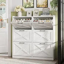 Axyaa 6-Drawer Shoe Cabinet with Metal Handles, Entryway Storage Solution