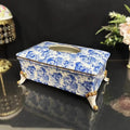 Axyaa Ceramic Flower Tissue Box, Coffee Table Decor, Elegant High-End Storage Solution