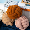 Axyaa Red Knot Pillow Ball: Handmade Soft Round Decorative Plush Cushion