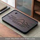 Axyaa Bamboo Tea Tray with Drainage, Modern Design, Small Size for Home and Hotel
