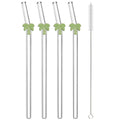 Axyaa Glass Straw Set - Summer Vacation Cocktail Kit with Cleaning Brush