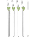 Axyaa Glass Straw Set - Summer Vacation Cocktail Kit with Cleaning Brush