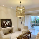 Axyaa Handmade Rope Woven Light for French Chandelier Vintage High Rise Villa Bedroom Dining Room.