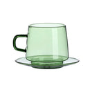 Axyaa Glass Coaster Set: Amber Blue Green Solid Color, Small, Heat Resistant