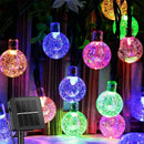 Axyaa Solar Crystal Globe String Lights: Outdoor LED Fairy Garland for Christmas Party Garden Decoration