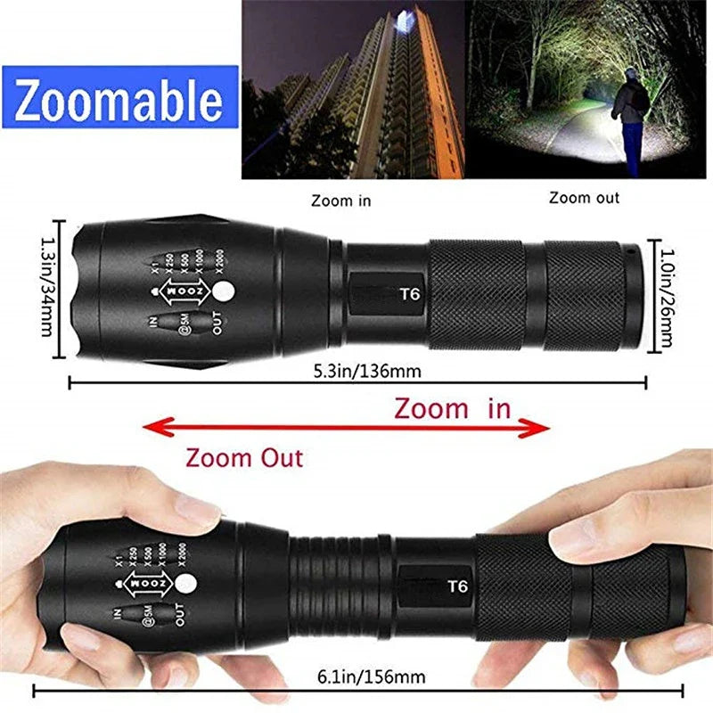 Axya T-6 LED Tactical Flashlight - Waterproof Aluminum Alloy Torch