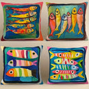 Colorful Fish Pattern Pillow Cover by Axyaa - Sofa Bedroom Car Cushion Cover