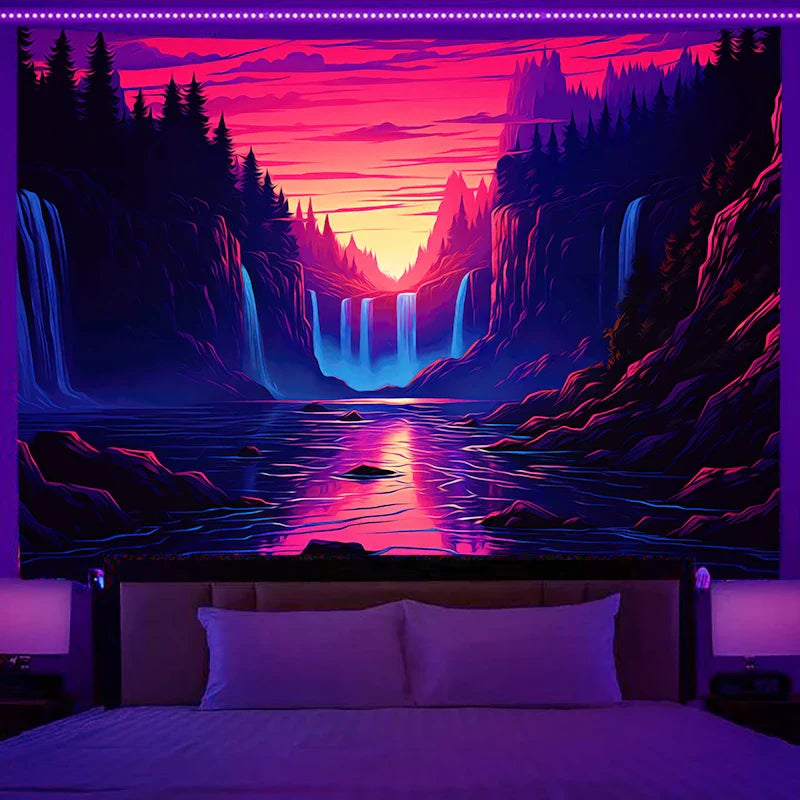 Axyaa Fantasy Starry Sky Cat Tapestry for Home Bedroom Hippie Decor
