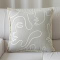 Axyaa Beige Yarn-Dyed Sofa Pillow Cover: 45X45 Headboard Cushion for Stylish Living Room