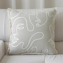 Axyaa Beige Yarn-Dyed Sofa Pillow Cover: 45X45 Headboard Cushion for Stylish Living Room