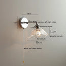 Axyaa Clear Glass Silver LED Wall Sconce, Adjustable Arm, Switch, E26 E27 Socket