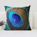 Axyaa Peacock Feathers Cushion Cover Set for Bed and Sofa