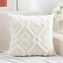 Axyaa Fluffy Geometric Cushion Cover, Brown Yellow Beige White, 45x45cm 30x50cm 50x50cm